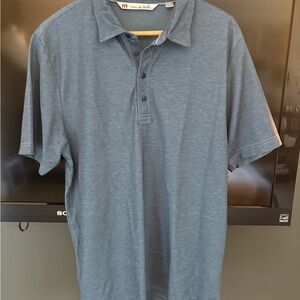 Travis Mathew Blue Polo Shirt Short Sleeve Relaxed Fit